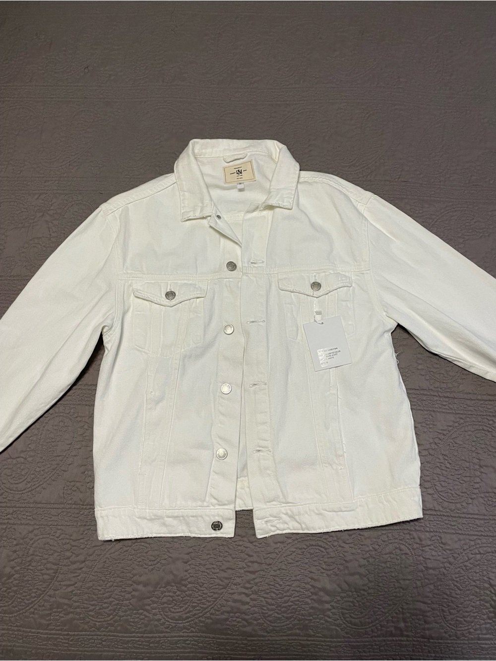 Black Label White Denim Trucker Jacket